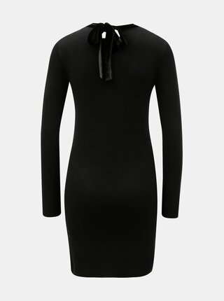 Čierne svetrové šaty s dlhým rukávom Dorothy Perkins