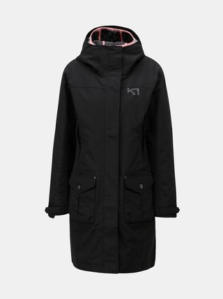 Čierny kabát s vnútorným tenkým odnímateľným kabátom 2v1 Kari Traa