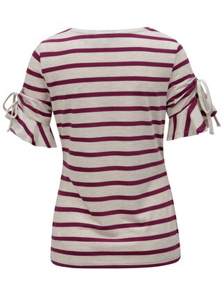 Béžovo-fialové pruhované tričko Dorothy Perkins