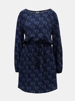 Modré vzorované šaty so sťahovaním v páse Jacqueline de Yong Fox