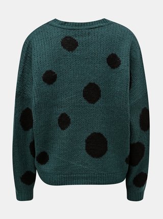 Tmavozelený bodkovaný sveter ONLY Tiffany