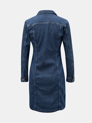 Modré rifľové šaty s dlhým rukávom Levi's® Aubrey Western