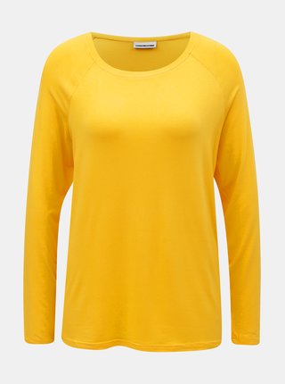 Žlté voľné basic tričko s dlhým rukávom Noisy May Harry