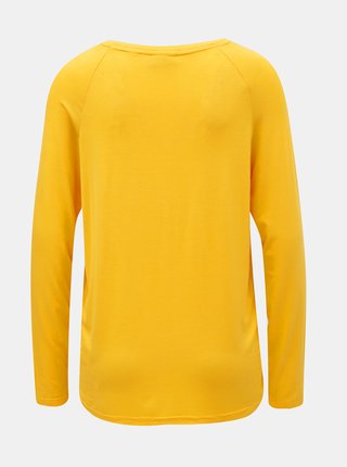 Žlté voľné basic tričko s dlhým rukávom Noisy May Harry