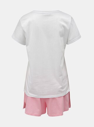 Ružovo–biele dámske krátke pyžamo s motívom plameniakov ZOOT