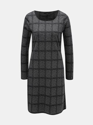 Sivé melírované šaty s kockovaným vzorom Yest