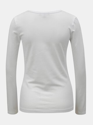 Biele basic tričko s dlhým rukávom Yest