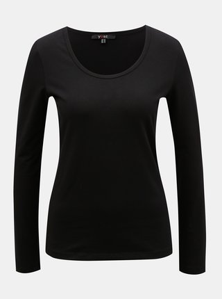 Čierne basic tričko s dlhým rukávom Yest