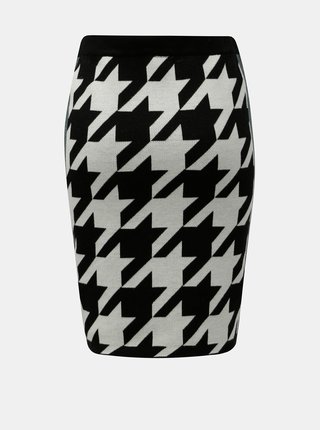 Krémovo–čierna vzorovaná puzdrová sukňa Noisy May