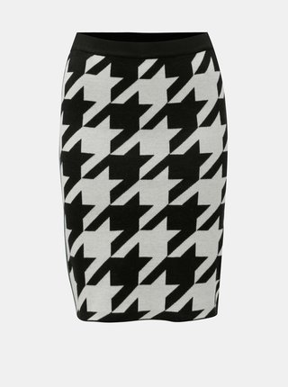 Krémovo–čierna vzorovaná puzdrová sukňa Noisy May