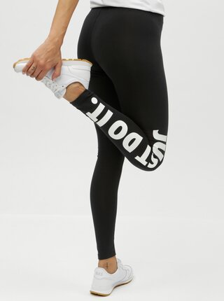 Čierne dámske legíny s potlačou Nike