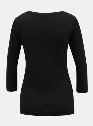 Čierne basic tričko s 3/4 rukávom M&Co