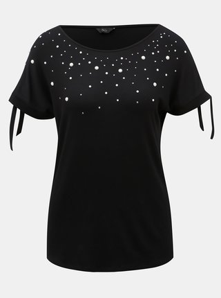 Čierne tričko s kamienkovou aplikáciou M&Co