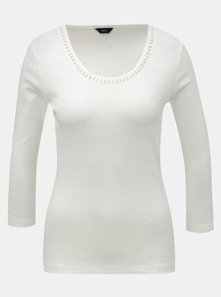 Biele tričko s okrúhlym výstrihom a detailmi M&Co