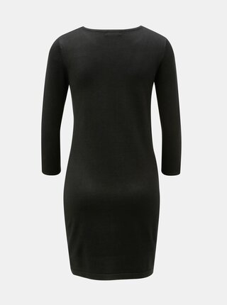 Čierne svetrové šaty s výšivkou M&Co