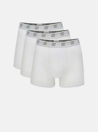 Sada tří pánských boxerek v bílé barvě CR7