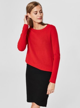 Červený tenký kašmírový sveter Selected Femme Faya