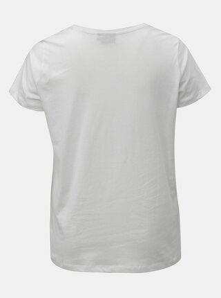 Biele tričko s trblietavou potlačou Zizzi