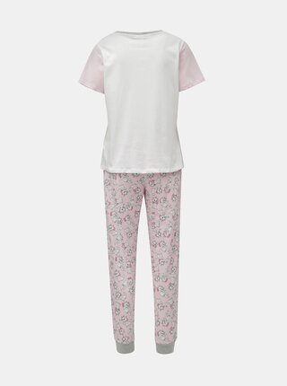 Ružovo–biele dvojdielne pyžamo s motívom mačiek Dorothy Perkins Disney