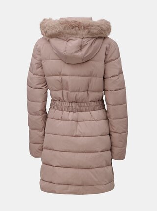 Staroružový prešívaný zimný kabát s odnímateľnou umelou kožušinkou Dorothy Perkins Tall