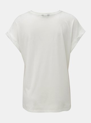 Biele tričko s flitrami a potlačou M&Co Aurevoir