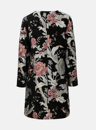 Čierny kvetovaný kabát M&Co Jacquard