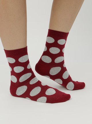 Vínové dámske bodkované ponožky ZOOT