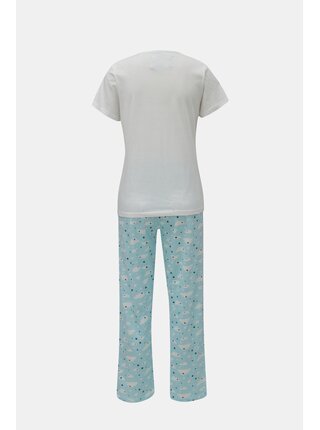 Modro–biele dvojdielne pyžamo s motívom oblakov a hviezd M&Co