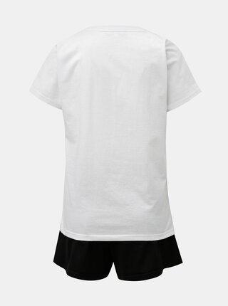 Čierno–biele dámske dvojdielne pyžamo s potlačou ZOOT Mops