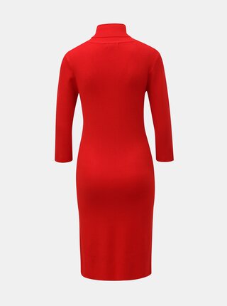 Červené svetrové šaty s rolákom Smashed Lemon