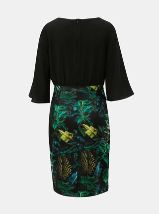 Zeleno–čierne puzdrové šaty s motívom listov Smashed Lemon
