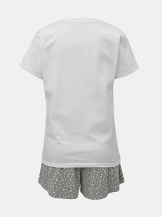 Sivo–biele dámske dvojdielne pyžamo s potlačou ZOOT