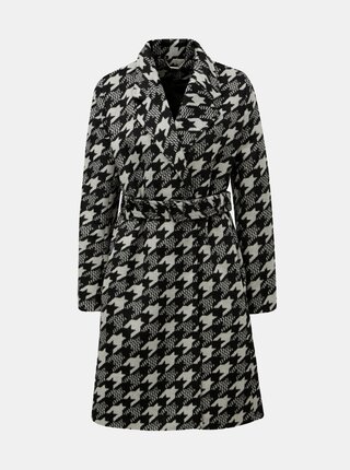 Krémovo–čierny vzorovaný kabát s prímesou vlny Smashed Lemon