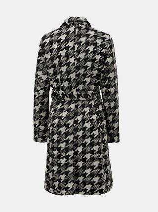 Krémovo–čierny vzorovaný kabát s prímesou vlny Smashed Lemon
