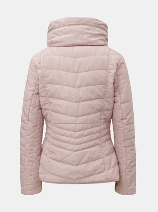 Svetloružová dámska zimná bunda s odnímateľnou umelou kožušinkou v golieri QS by s.Oliver