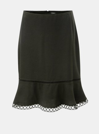 Čierna sukňa s čipkovaným lemom DKNY Flare