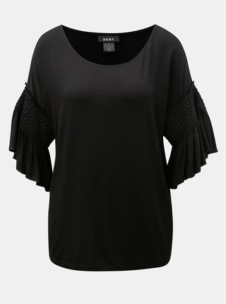 Čierne tričko so zvonovými rukávmi DKNY Bell