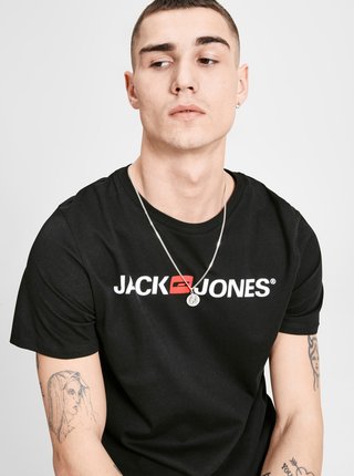 Čierne tričko s potlačou Jack & Jones