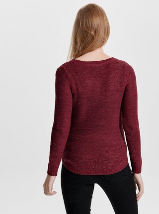 Tmavočervený ľahký sveter ONLY Geena