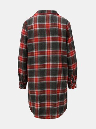 Sivo–červená fleecová nočná košeľa Dorothy Perkins Sleep