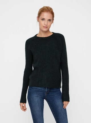 Tmavozelený sveter s prímesou vlny Noisy May Vitta
