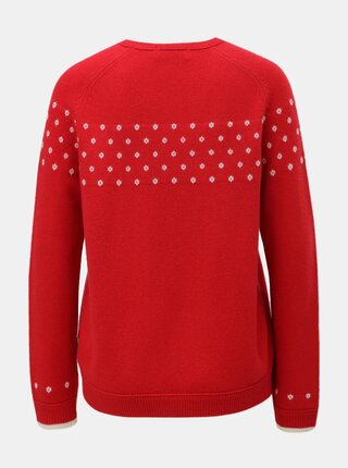 Červený dámsky vlnený sveter s bodkami Maloja Muntabella