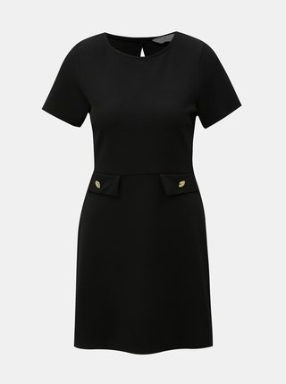 Čierne šaty s detailmi v zlatej farbe Dorothy Perkins Petite