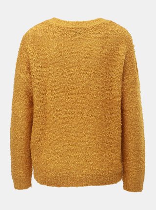 Horčicový tenký sveter s véčkovým výstrihom Jacqueline de Yong