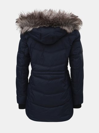 Tmavomodrý prešívaný zimný kabát s odnímateľnou kapucňou ONLY Newottowa