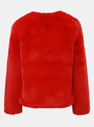 Červený krátky kabát z umelej kožušinky TALLY WEiJL