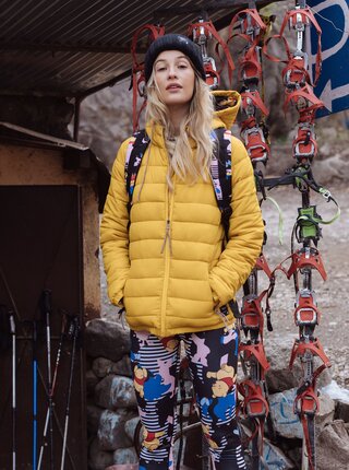 Horčicová zimná prešívaná bunda Femi Stories