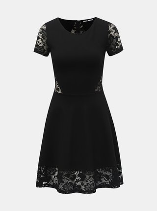 Čierne šaty s čipkovanými detailmi TALLY WEiJL