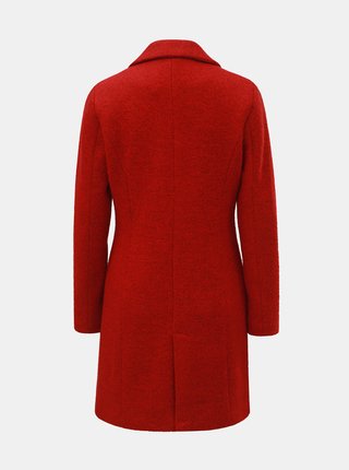 Červený melírovaný vlnený kabát ONLY Beatrice