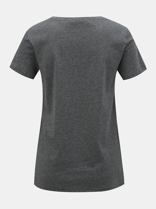 Sivé melírované tričko s čipkovanou nášivkou VERO MODA Loving